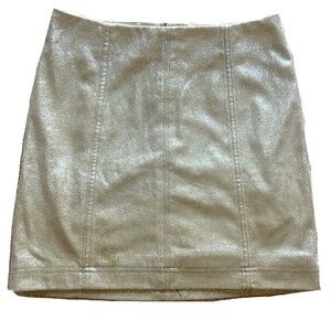 ⚡ Free People Modern Femme Metallic Vegan Leather Mini Skirt ⚡